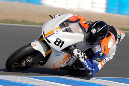 Grame Gowland testing the FTR Moto2 bike