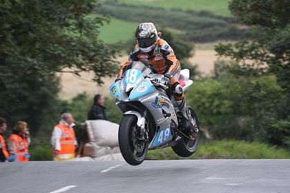 Maria riding her Yamaha R6 at the Isle of Man two months ago