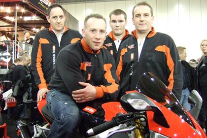 Karl Harris with his new Aprilia Superstock team