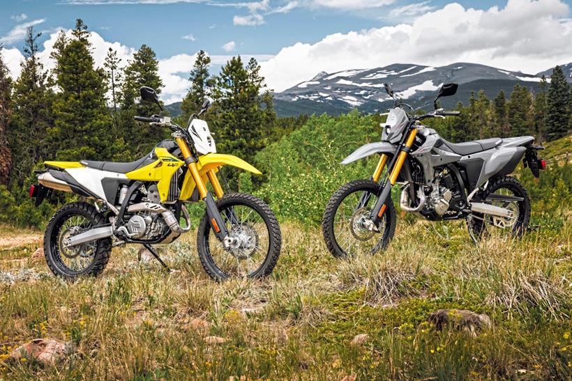 Pareja Suzuki DR-Z4S en amarillo y gris