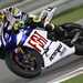 Rossi on his way to victory at Qatar - note red-hot brake discs
