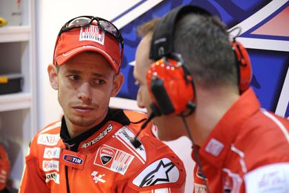 Casey Stoner crashed out of the lead in Qatar