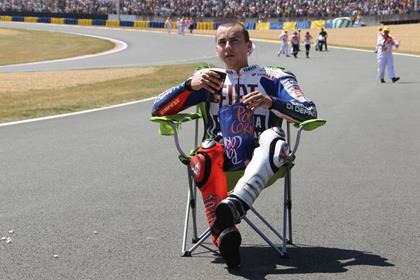 Lorenzo celebrates his Le Mans victory