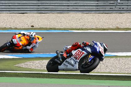 Jorge Lorenzo nearly lost control of his Yamaha late in the race