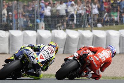 Casey Stoner denied Valentino Rossi a podium finish on his return from injury