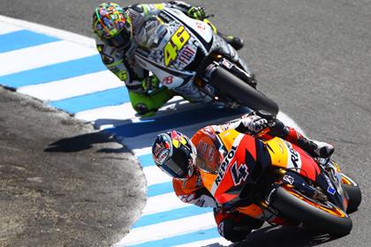 Andrea Dovizioso was unable to hold off Valentino Rossi