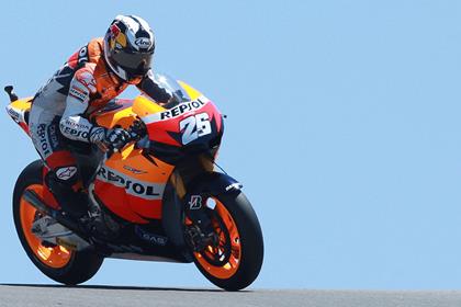 Dani Pedrosa crashed out of the lead at Laguna Seca