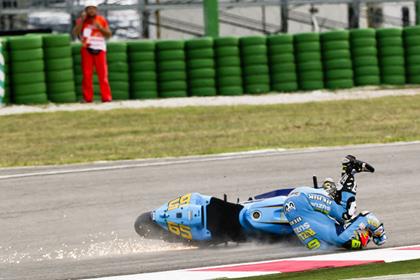 Loris Capirossi collided with Nicky Hayden at Misano