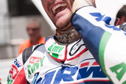 Coma celebrating his third Dakar win