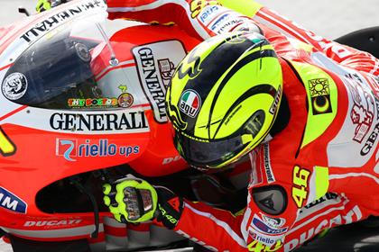 Rossi was 12th fastest as he recovers from shoulder injury