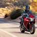 Honda VFR1200F riding down a road