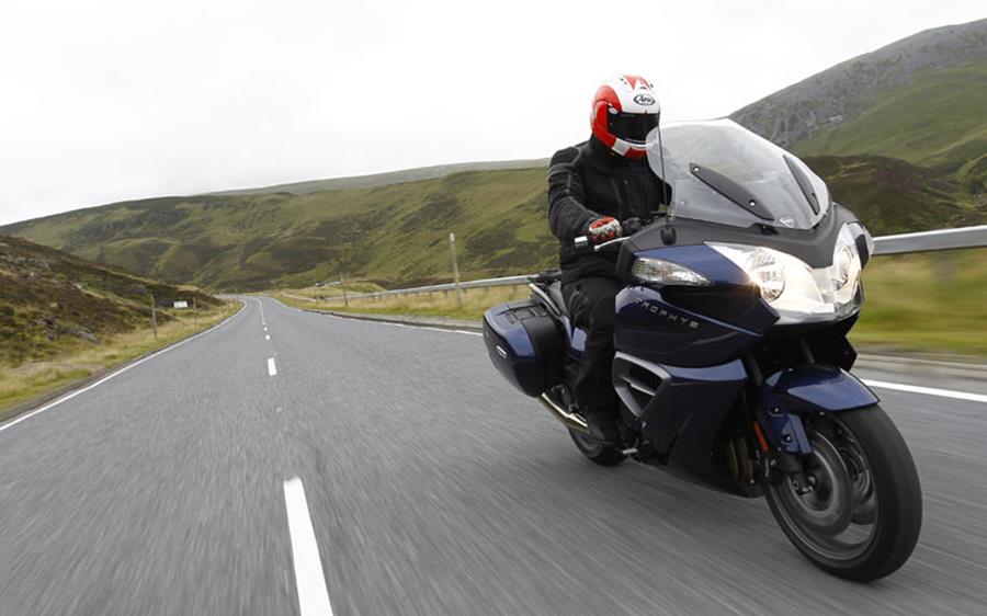 Triumph Trophy SE ridden on the road