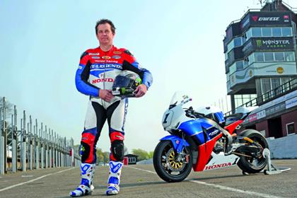 Outright lap record holder McGuiness with the Team Legends Honda Fireblade