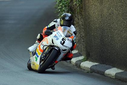 Bruce Anstey setting the pace with a 129.69mph lap