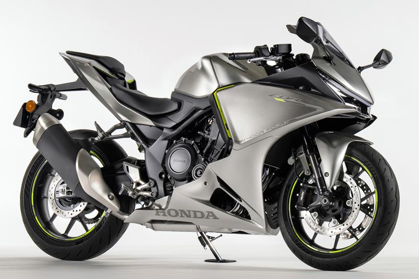 Honda CBR400R Four on its side stand