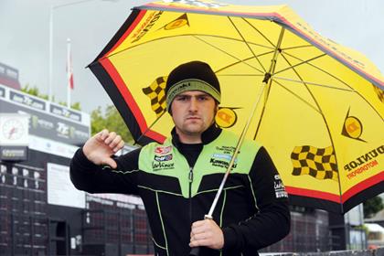 Michael Dunlop after the abandoned Supersport race