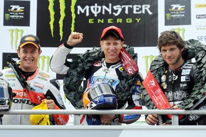 John McGuinness, Gary Johnson and Guy Martin on the podium