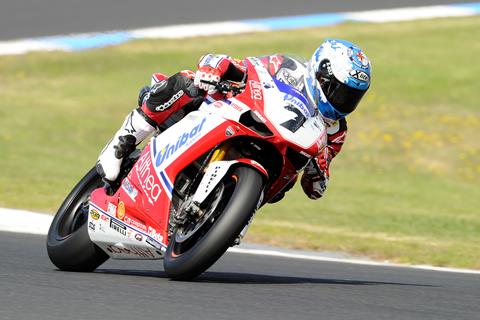 Checa in control as Corser crashes out