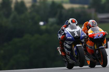 Stoner lost out to Lorenzo on the final lap