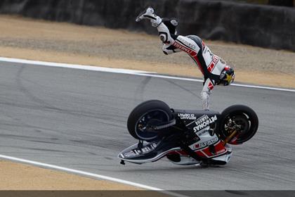 Lorenzo's highside at turn 5 in FP3. Photo: motogp.com