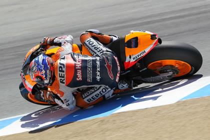 Stoner took his fifth win of the season at Laguna Seca