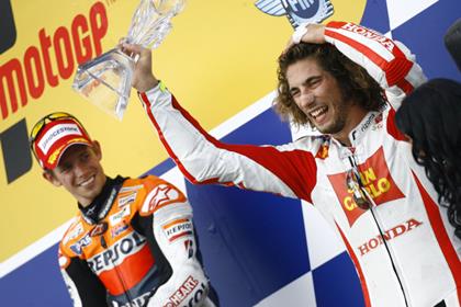 Marco Simoncelli savours maiden podium