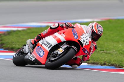 Hayden testing the GP11.1 Ducati at Brno