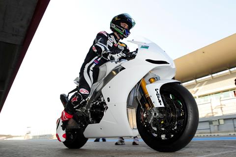 Picture exclusive: Laverty gets first ride on Aprilia RSV4