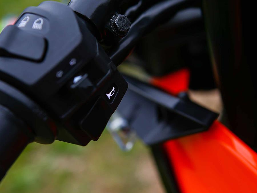 The KTM RC390 gets back-lit switch gear