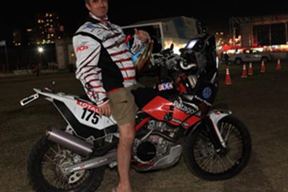 Boero on his arrival to the 2012 Dakar