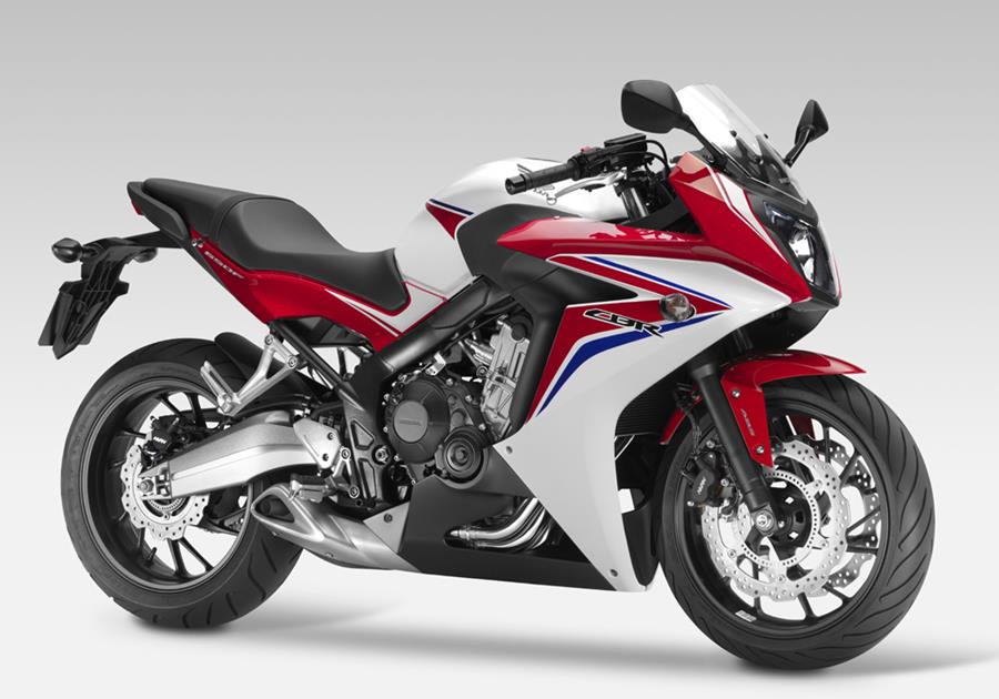 Honda CBR650F in red, white and black paint scheme