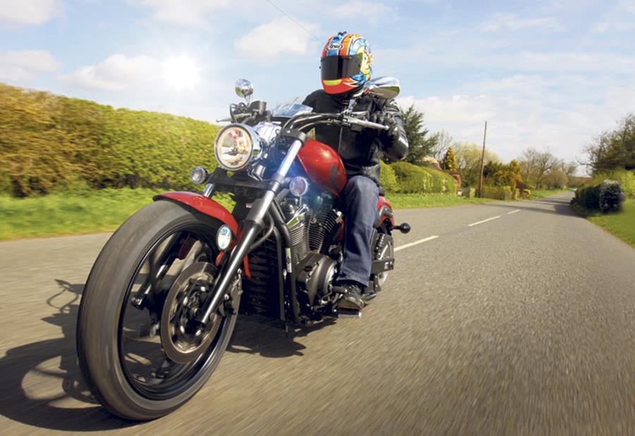 Yamaha XVS1300 on the road