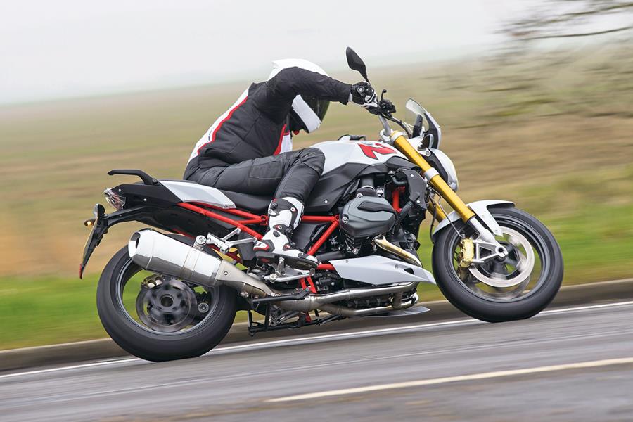 BMW R1200R on the road left bend