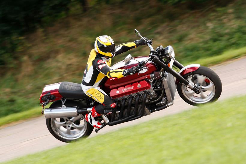 MCN's Trevor Franklin riding the Millyard Viper V10