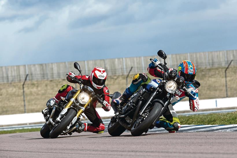Yamaha XJR1300 followed by BMW R nineT