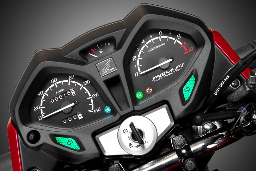 2015 Honda CB125F, dash close up
