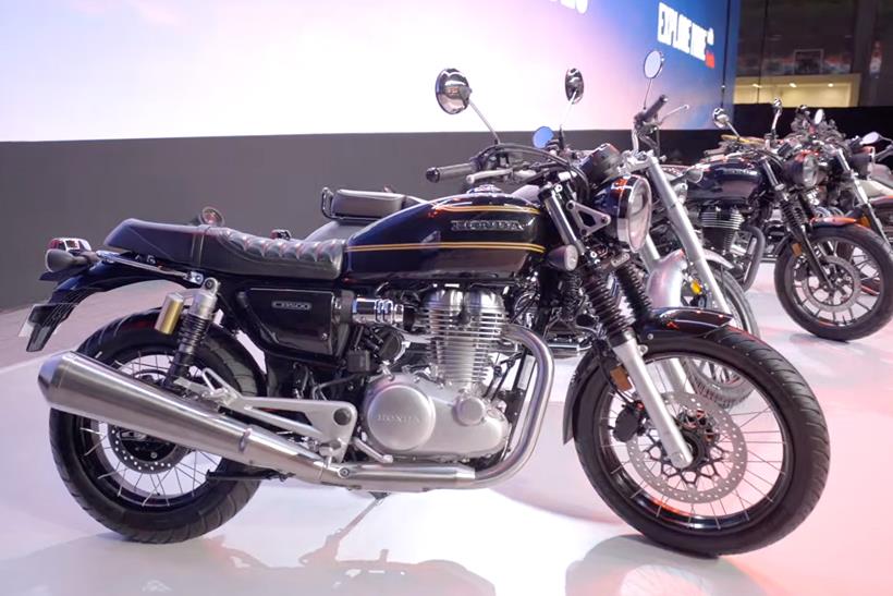 A side view of the Honda CB500 revealed in India