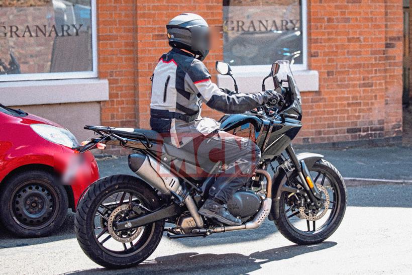 Royal Enfield Himalayan 750 prototype exhaust-side view