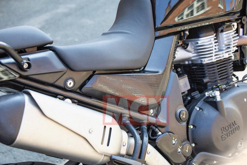 Royal Enfield Himalayan 750 exhaust close up
