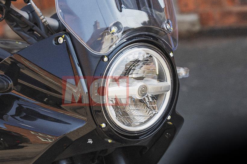 Royal Enfield Himalayan 750 front headlight close up