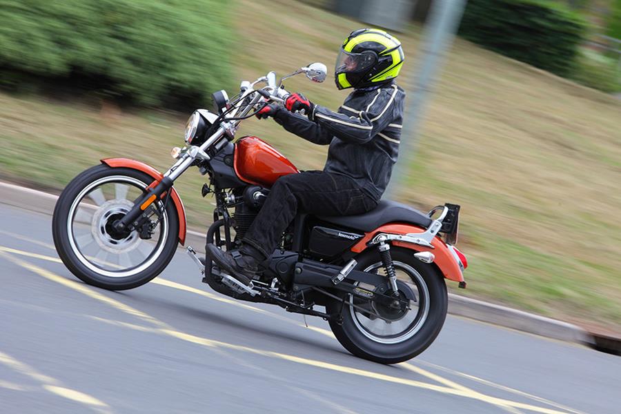 Riding the Lexmoto Michigan during our review session