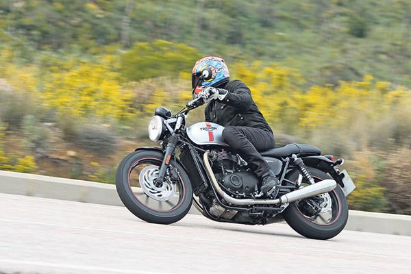 riding the original Triumph Street Twin