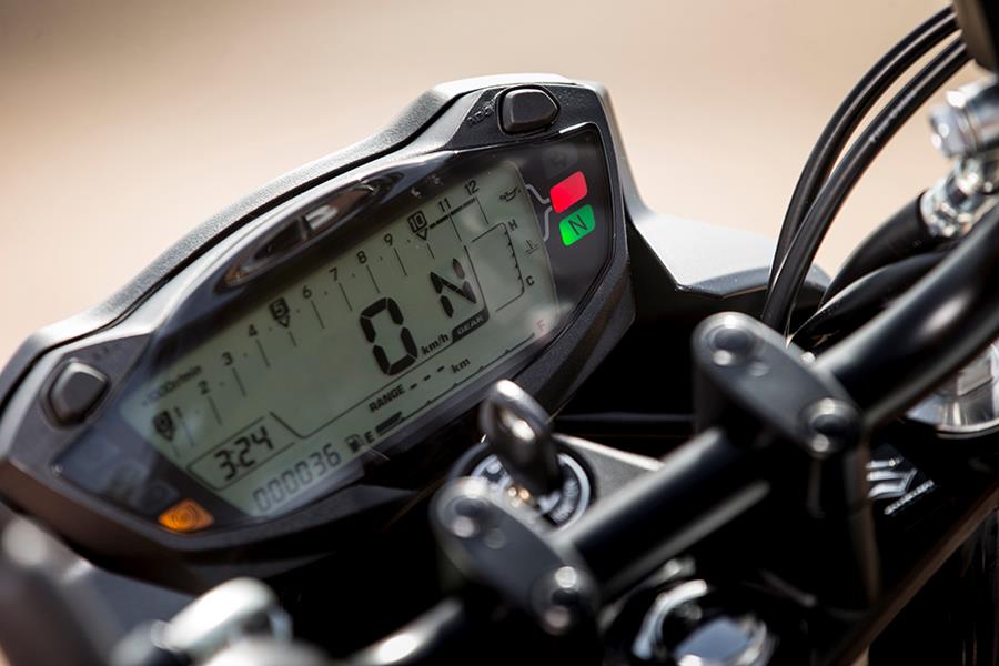 Suzuki SV650 clocks aren't as posh as the Triumph Trident's, for example