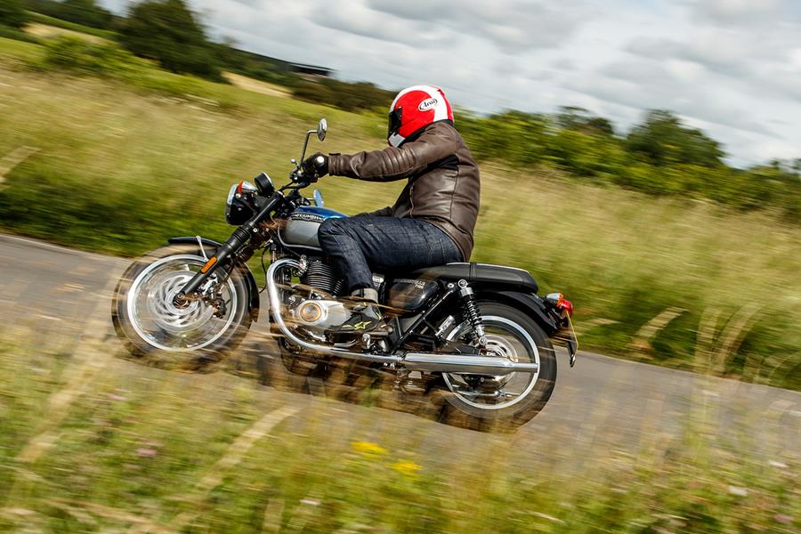 2021 Triumph Bonneville T120 on the road