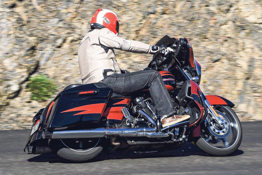 Riding the Harley-Davidson Street Glide at speed