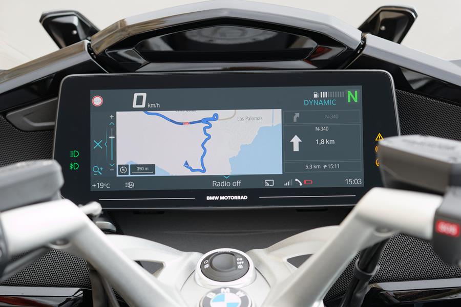 The 10.25-inch screen started life in BMW's cars, but now has made its way onto the K1600GT