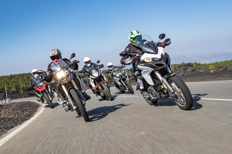 BMW R1200GS vs Ducati Multistrada 950 vs BMW F800GS Adventure vs Ducati Multistrada 1200 vs KTM 1090 Adventure R in MCN adventure bike of the year 2017