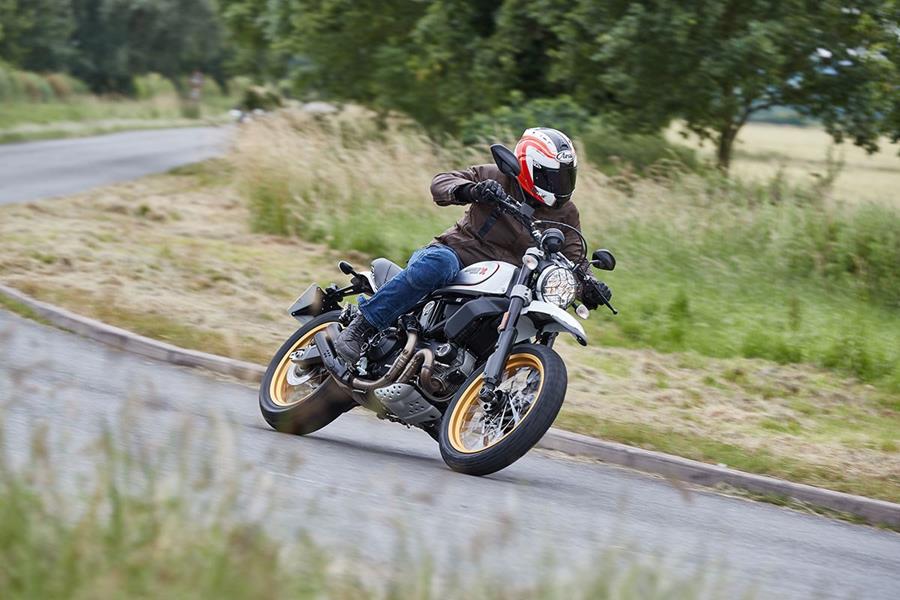 Ducati Scrambler Desert Sled turning left