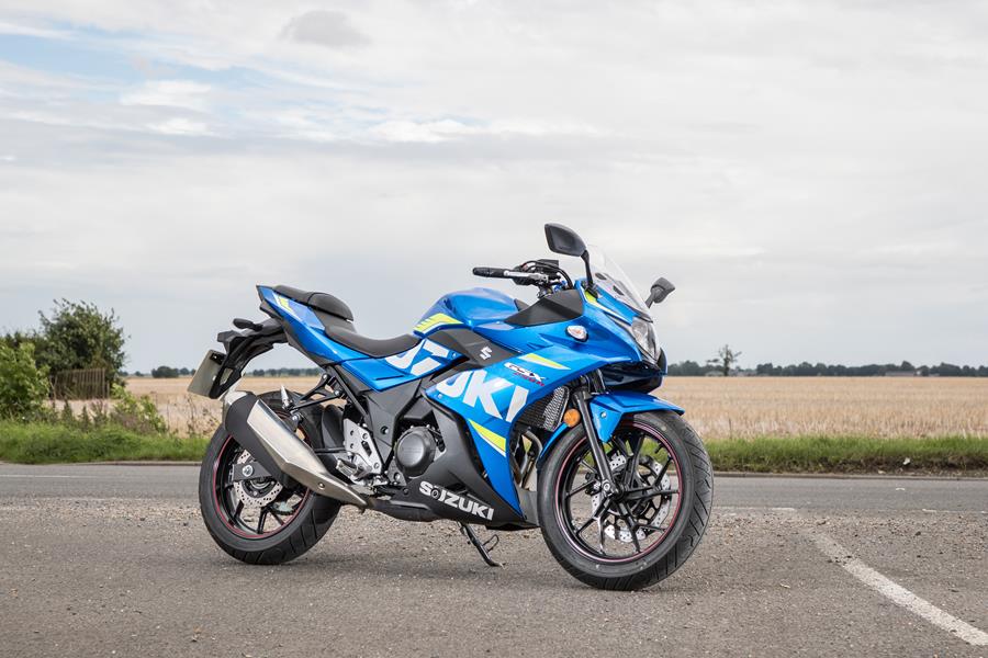 2017-2021 Suzuki GSX250R static side-on shot on side stand