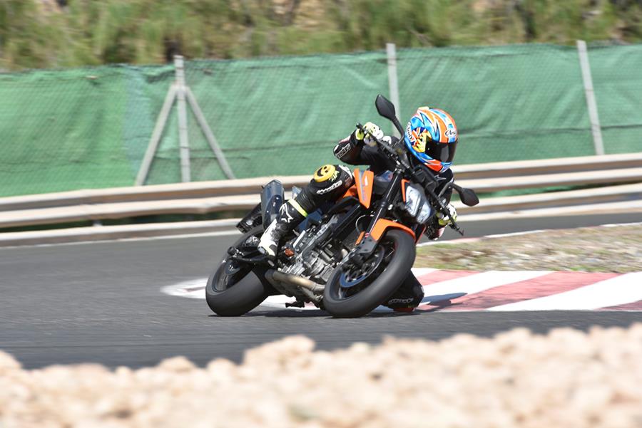 KTM 790 Duke on track ridden quickly